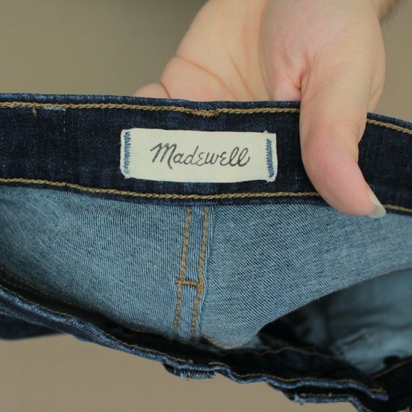 Madewell 10 Inch High Rise Skinny Jeans Women's Size 25 Raw Hem Dark Wash Denim - Picture 8 of 10